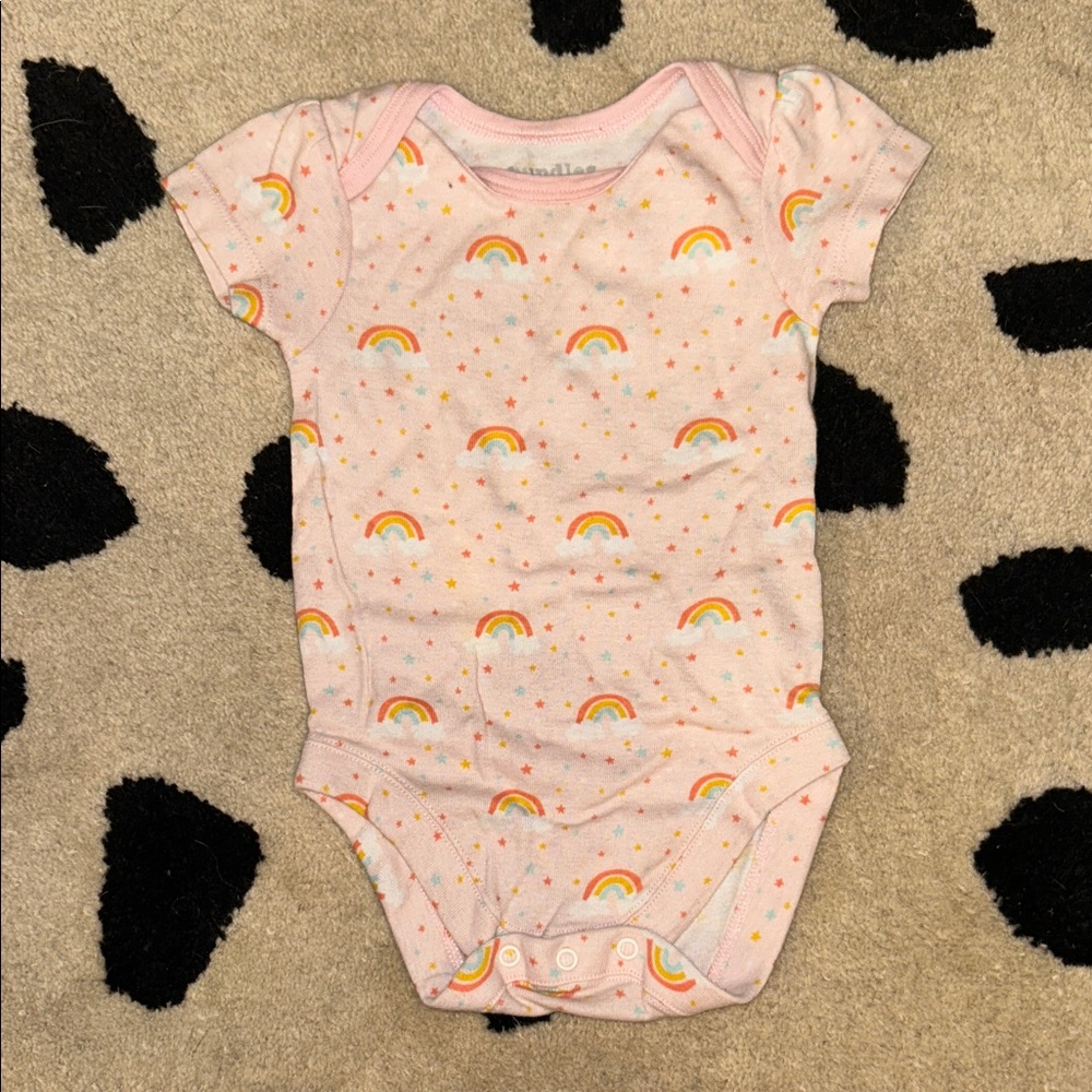 Charming Pink Rainbow Bodysuit for Kids
